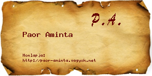 Paor Aminta névjegykártya